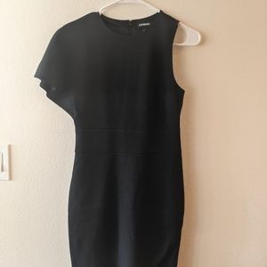 Express one sleeve black dress
